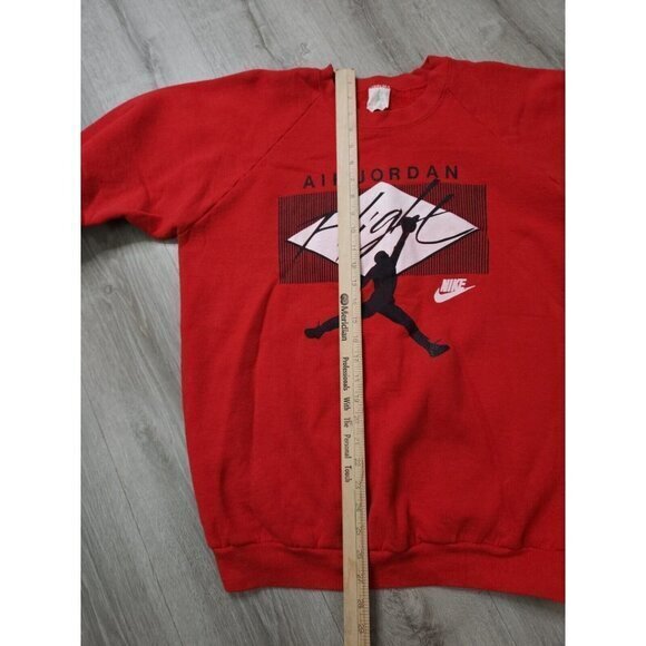 Vintage Air Jordan Nike Flight Jumpman Logo Sweatshirt Pullover‎ Mens XL Red - Picture 8 of 12
